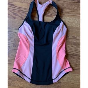 Lululemon pink racer back tank size 6